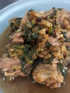 Una foto de Tacos de pavo con acelgas y salsa de soja 🍛
