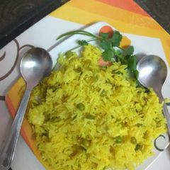 A picture of Matar pulao.