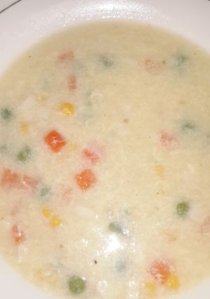 Foto resep Sup Baso Ikan, Jagung, Wortel, Kacang polong Kuah Telur