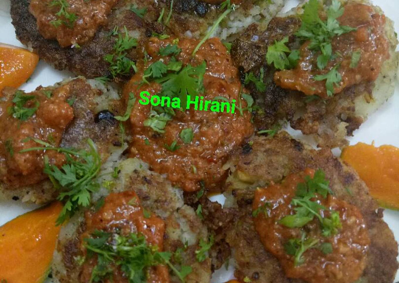 Peas pattice in italian sauce