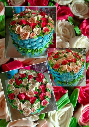 Foto resep Kue ulang tahun keranjang bunga