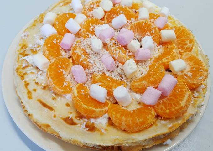 Блинный торт с фруктами - рецепт автора Лариса Бучельникова 🌱🌳