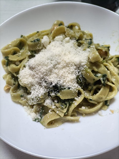 Una foto de Pasta con Espinacas y Garbanzos