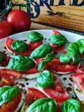 Fresh tomato, basil and mozzarella