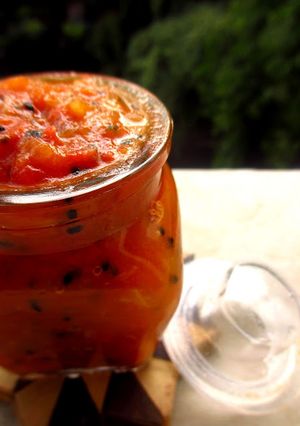 A picture of Tangy Tomato Chutney (Microwave Recipe)- Step by Step Recipe.