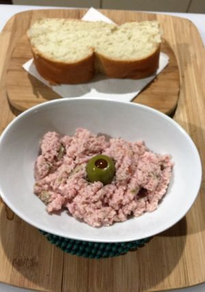 Una foto de Pasta de jamón con mostaza y miel