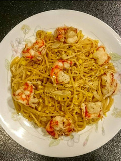白酒鮮蝦義大利麵 的食譜成品照片