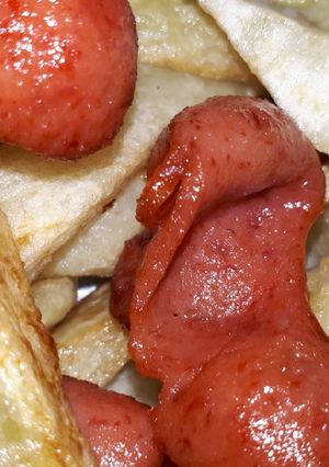 Una foto de Salchipapas