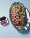 Cơm chiên lạp xưởng chả lụa