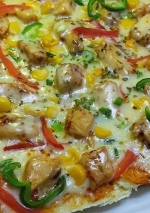 A picture of Cheesy bread pizza.