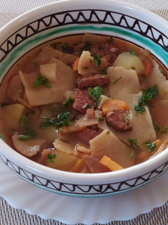 Kolbászos lebbencsleves #gluténmentes recept fotója
