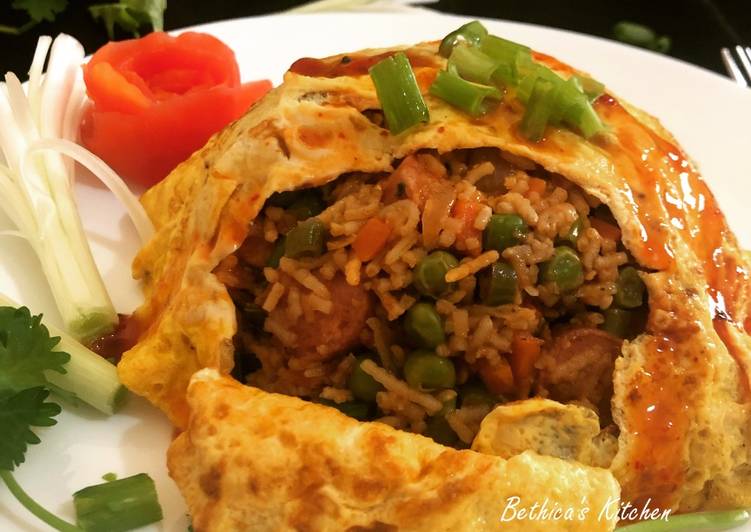 Recipe of Any-night-of-the-week Omurice (Japanese Fried Rice with Omelette)