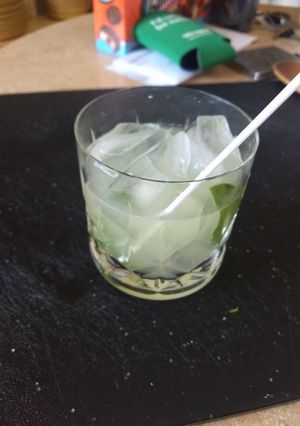 A picture of Basil drop martini.