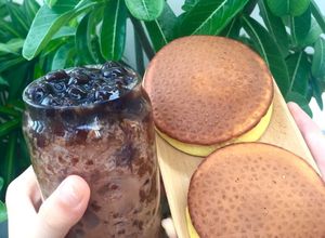 Hình của món Milo dầm trân châu đường đen.