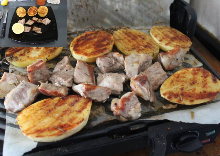 Secreto con patatas al grill doble