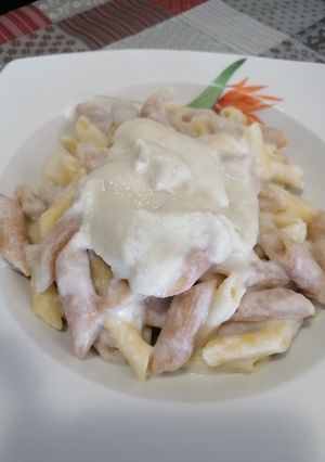 Una foto de 194. Macarrones con salsa de coliflor y gorgonzola