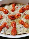 Tortino di acciughe fresche e ciliegini gratinato in forno