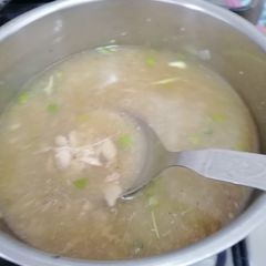 A picture of Homemade chicken soup.