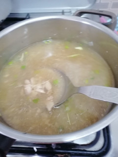 A picture of Homemade chicken soup.