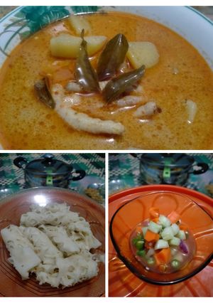 Foto resep Kue Jala kuah kari ceker ayam