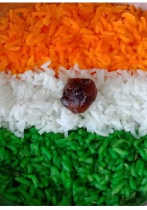A picture of Tri colour pulav.