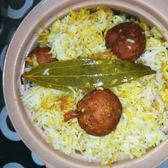 Quasi meatball biryani A picture of Quasi meatball biryani.