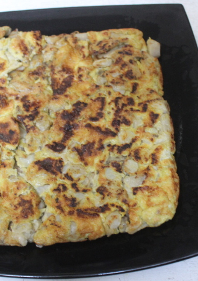 Una foto de Tortilla cuadrada de tupinambas