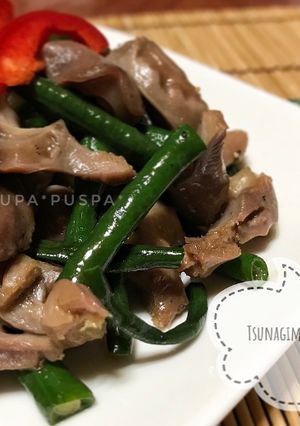Foto resep Niiyama tsunagimono nagaingen itame (tumis kacang panjang ampela ayam)