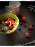 Bowl muesli fromage blanc fruits rouges