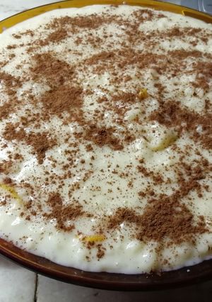 Una foto de Arroz con leche, canela y naranja
