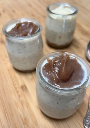 A picture of Rice Pudding with Chestnut Cream.