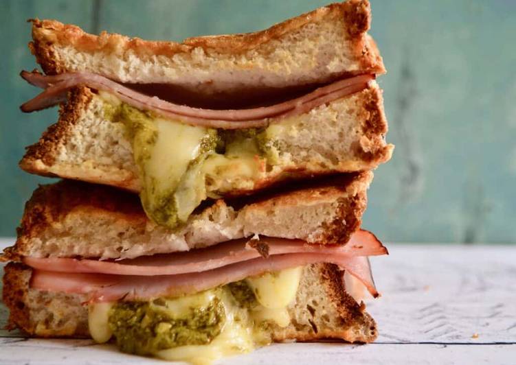 Step-by-Step Guide to Prepare Homemade Ham, Cheese &amp; Pesto Toasties
