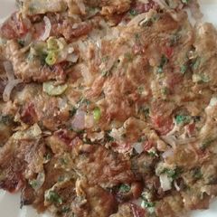 A picture of Omelette for breakfast.