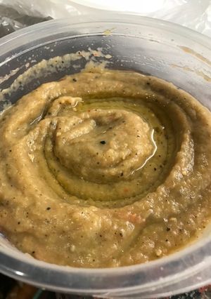 Una foto de Puré de berenjenas 🍆 ahumadas