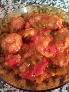 Una foto de Albóndigas (bolitas) con pisto casero