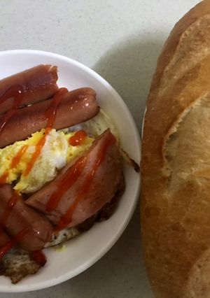 Hình của món Bánh mì chảo.