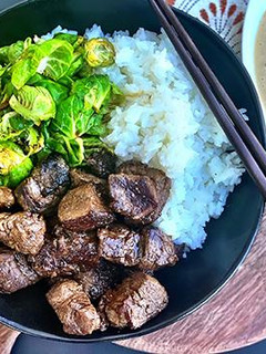 A picture of Miso-Ginger Miyazakigyu Wagyu Steak Bites.