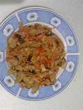 Setas de cardo encebolladas con carne picada