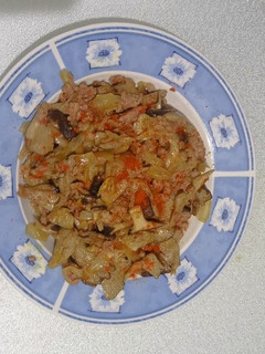 Una foto de Setas de cardo encebolladas con carne picada