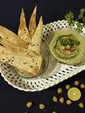 Lavash and mint flavoured hummus