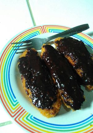 Foto resep Crispy banana with topping chocolate