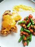 Chicken Steak with Hollandaise Sauce and Vegetable