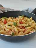 Casarecce con salmone, rucola e pachino