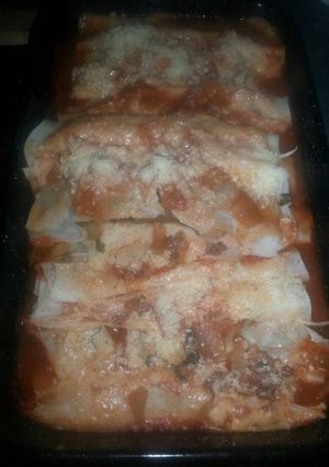 Una foto de Canelones de carne y verdura