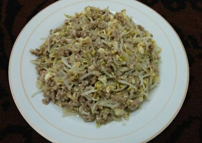 Resep Menu DEBM Cha Tauge Daging Telur Orak Arik simple, Lezat Sekali