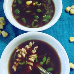 A picture of Hot and sour soup.