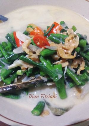 Foto resep Kacang panjang rebon kuah santan
