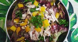 Hình ảnh món Salad xà lách ớt chuông thịt gà giản đơn cho ngày oi nóng