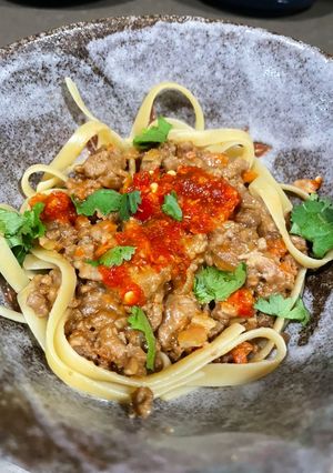 A picture of Pork and Peanut Noodles.