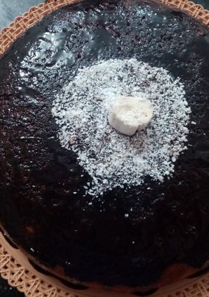 عکسی از دستور کیک شکلاتی بدون فر